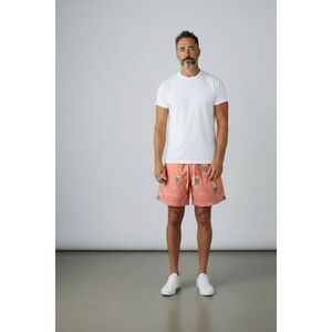 Lifted Anchors Mens Skeleton Hula Dancer Swim Trunks Shorts Coral, Size M, NWT